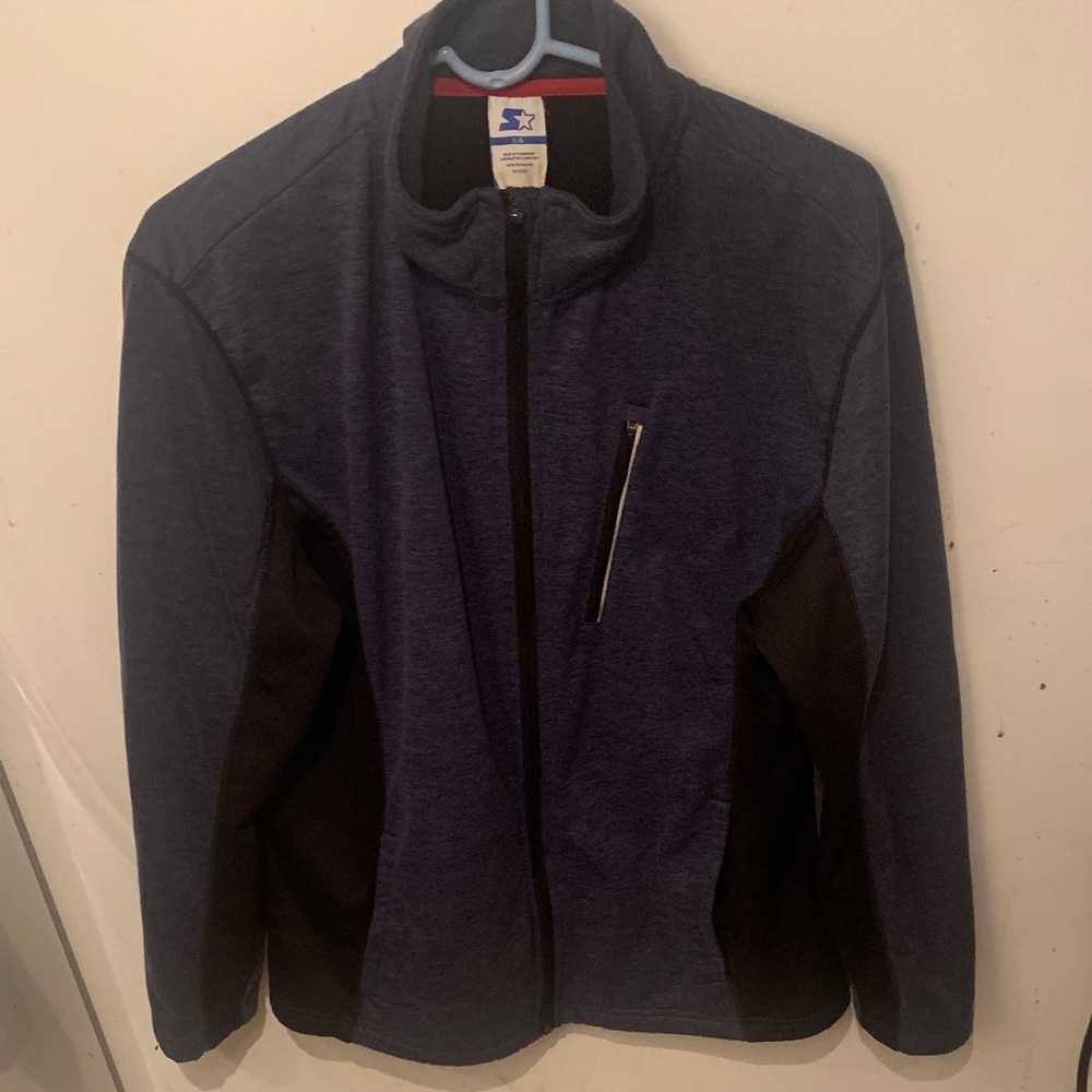Stellar Vintage STARTER Dark Blue and Black Full Zip Performance Fleece SZ Large